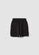 Black pure cotton shorts with elasticated waist_1