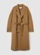 Brown double-breasted wool blend coat regular fit with belt_4