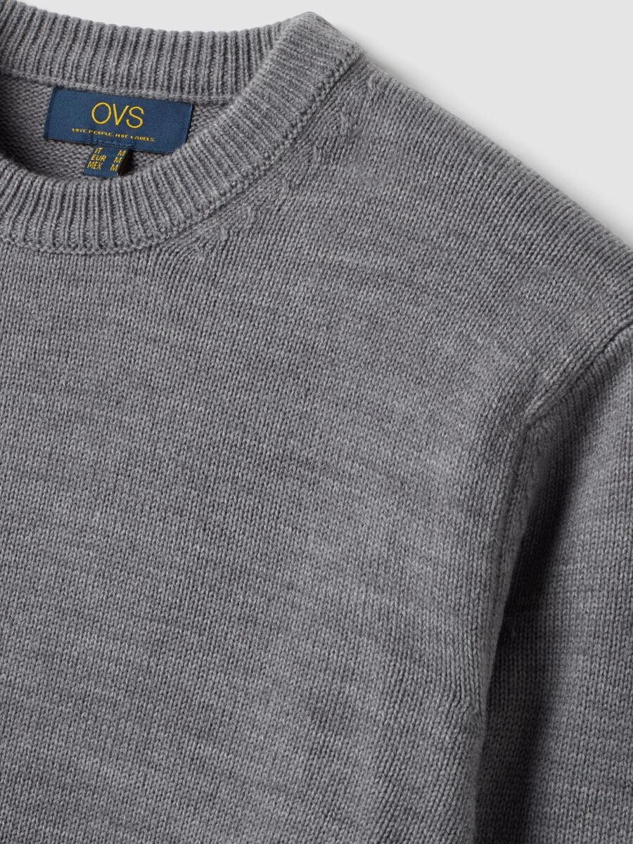 Grey crew-neck jumper in knit jersey, regular fit_1