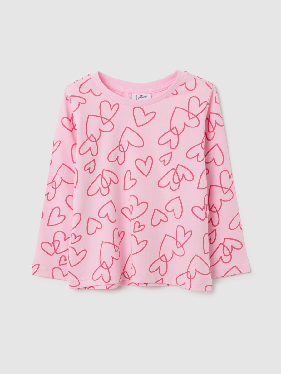 Girls' pink pure cotton long sleeve top - regular fit_0