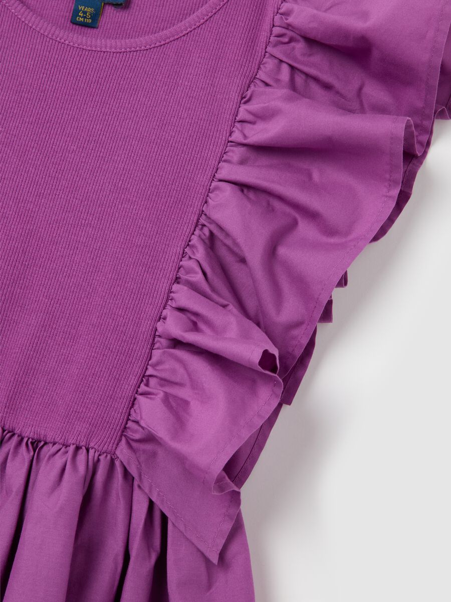 Girls' purple cotton dress regular fit_2