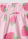 Girls' regular fit pink cotton shorts with strawberries_2