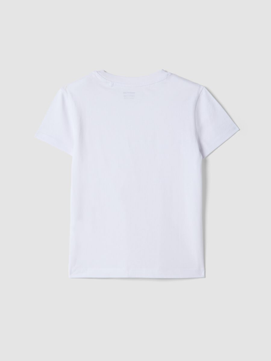 Girls&rsquo; white pure cotton T-shirt, regular fit_1