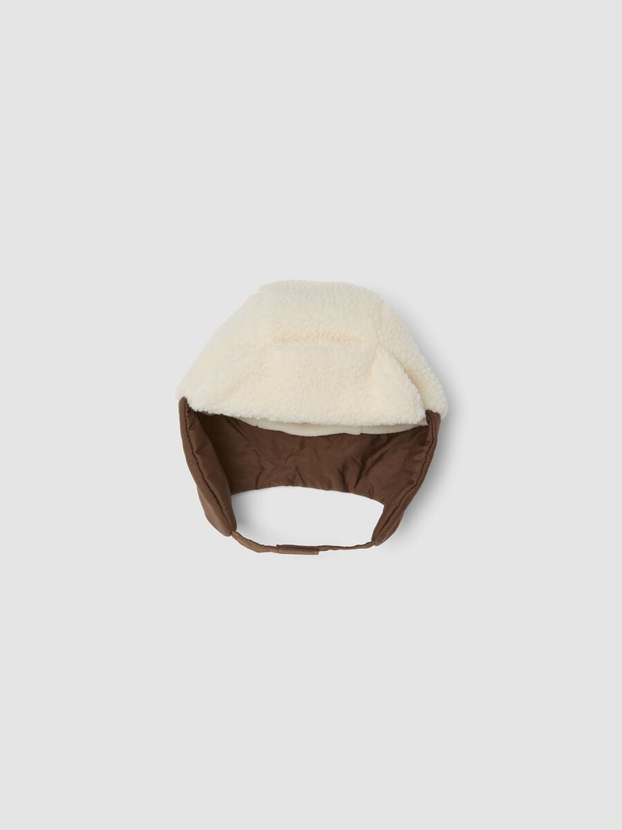 Cappello marrone chiaro aviatore con effetto teddy_1