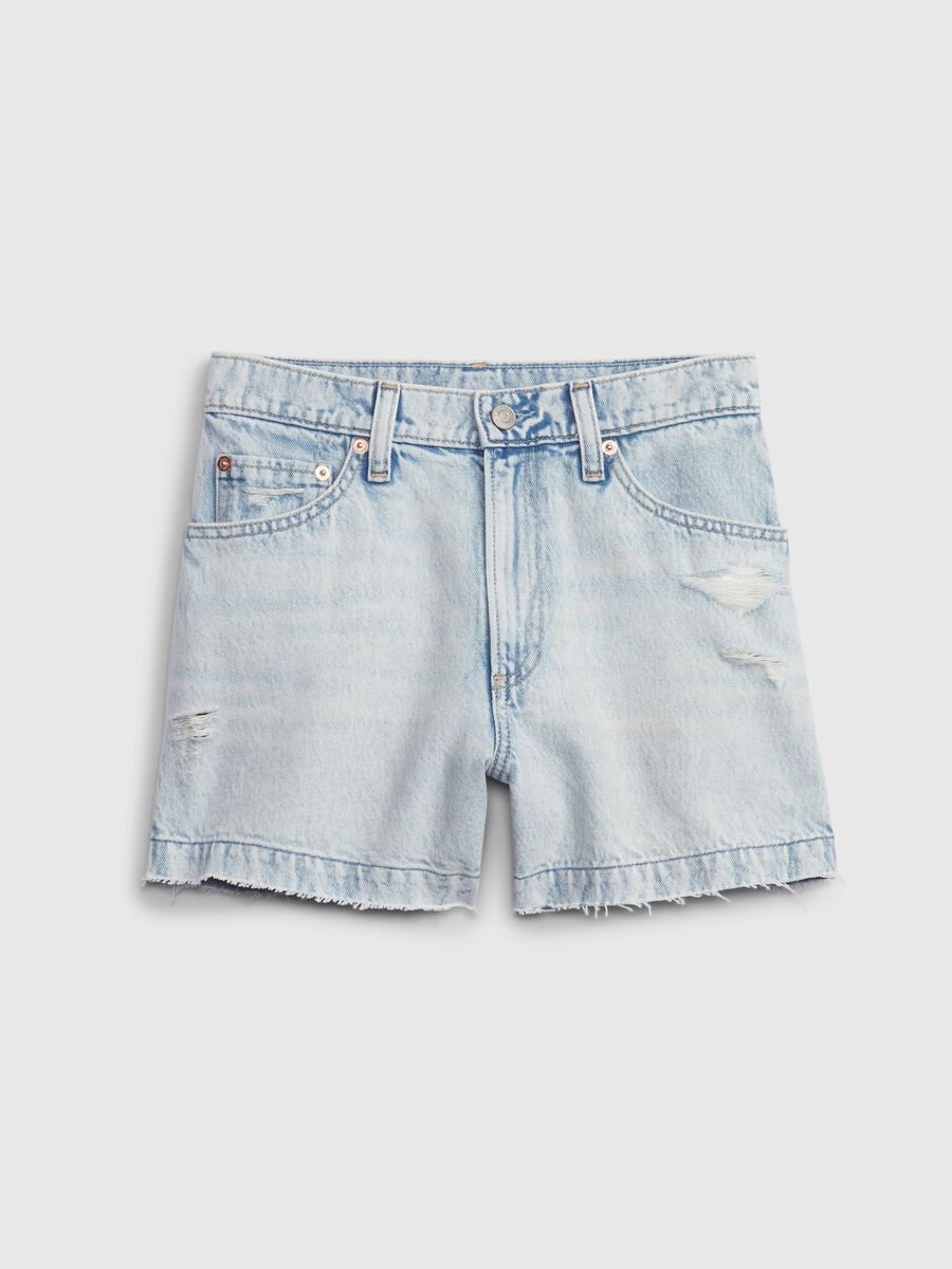 Shorts in denim a vita alta_5