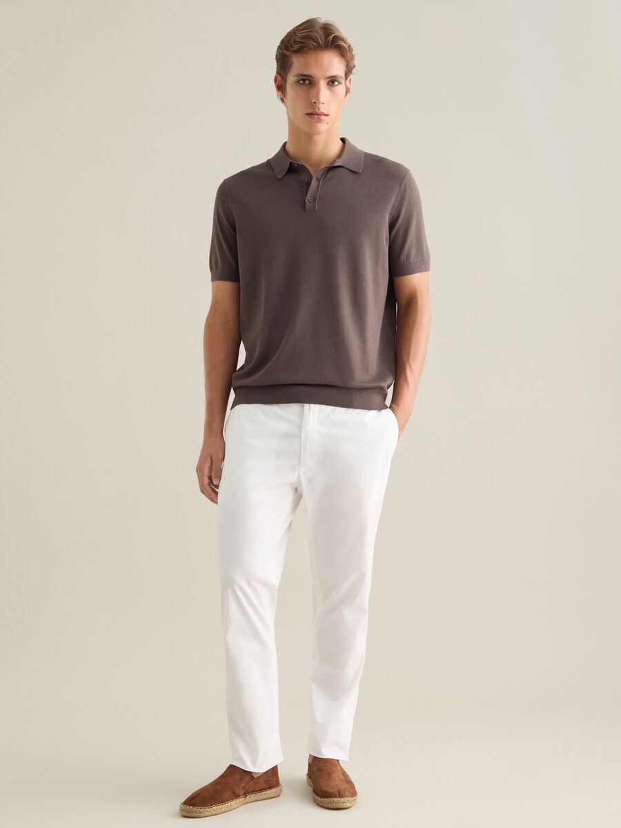 Men's Brown Cotton Blend Polo Regular Fit_1
