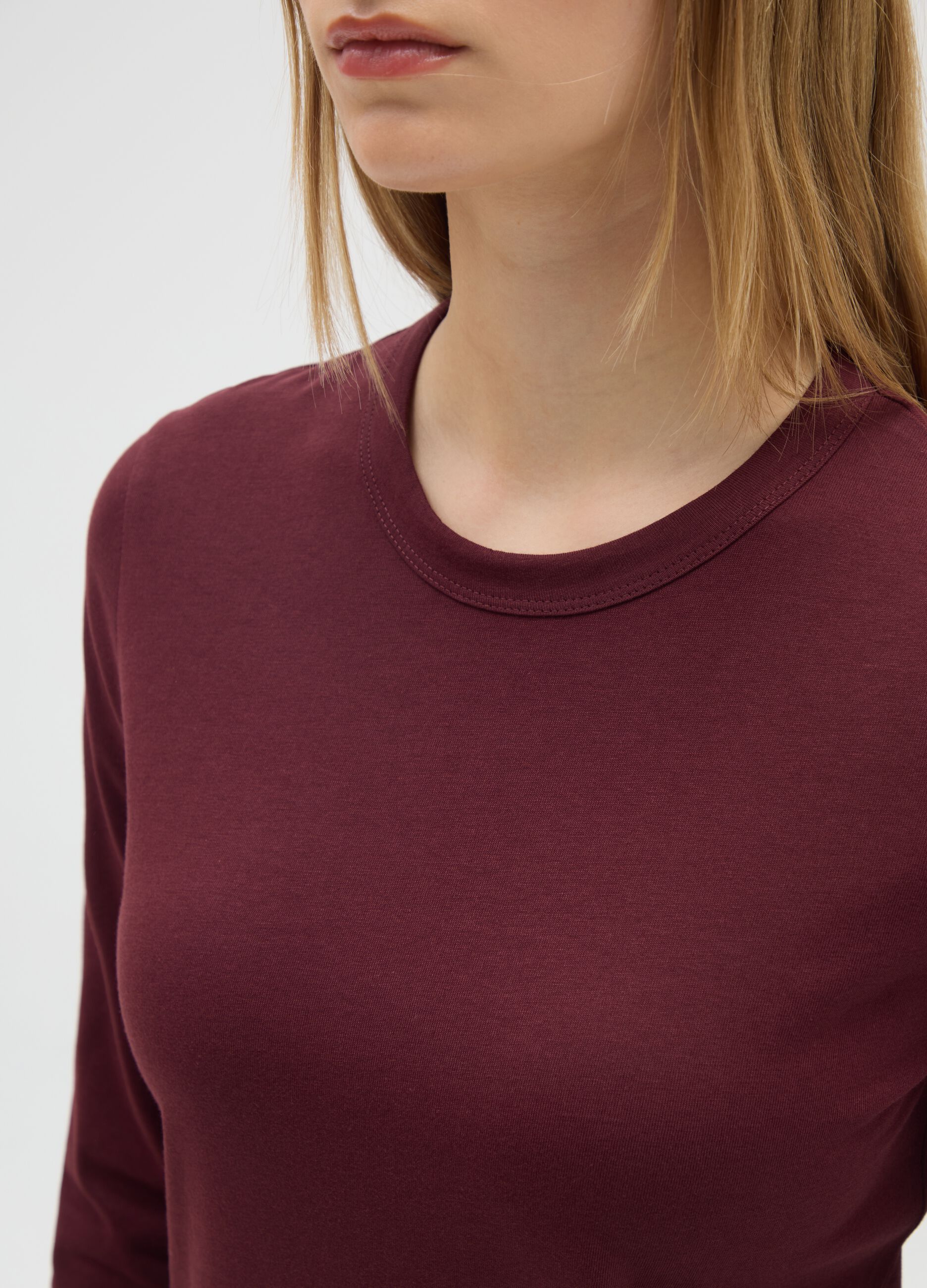 Red pure cotton sweater regular fit