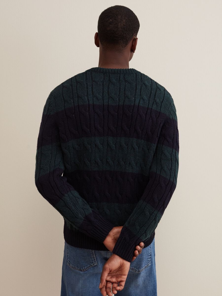 Pullover a righe con lavorazione a trecce_2