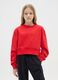 Girls' red crew neck sweatshirt in pure cotton regular fit_0