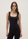 Black Slim Fit Bodysuit with Square Neckline_0