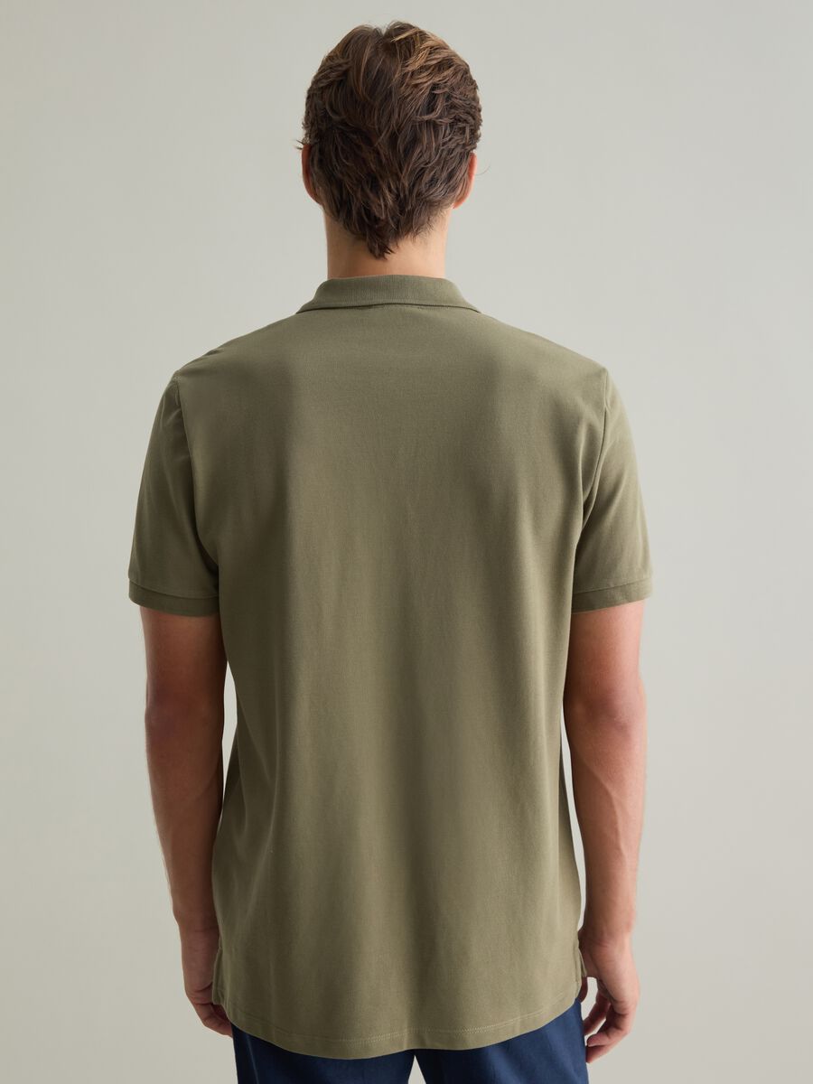 Green short sleeve cotton polo_3