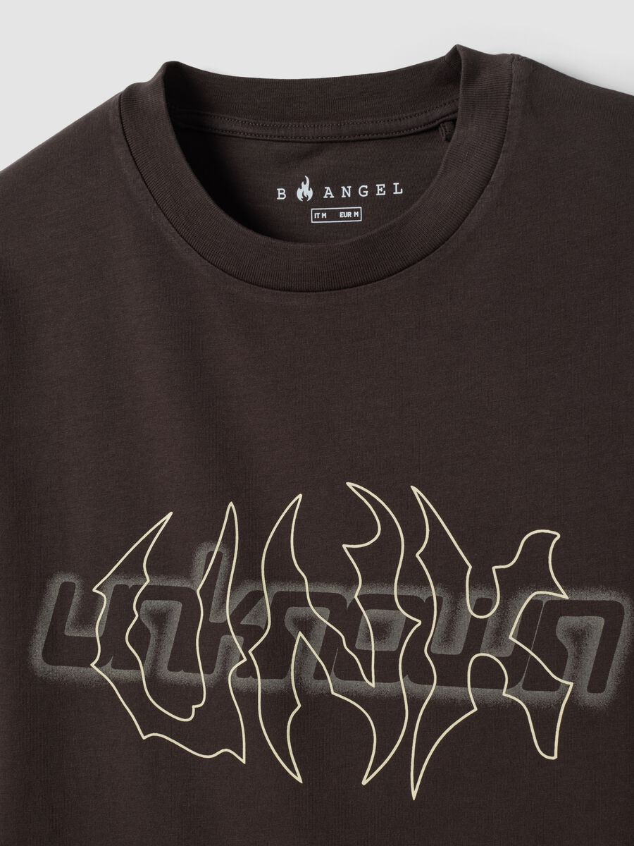 Brown short-sleeve pure cotton T-shirt_5
