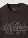 T-shirt marrone a maniche corte in puro cotone regular fit_5