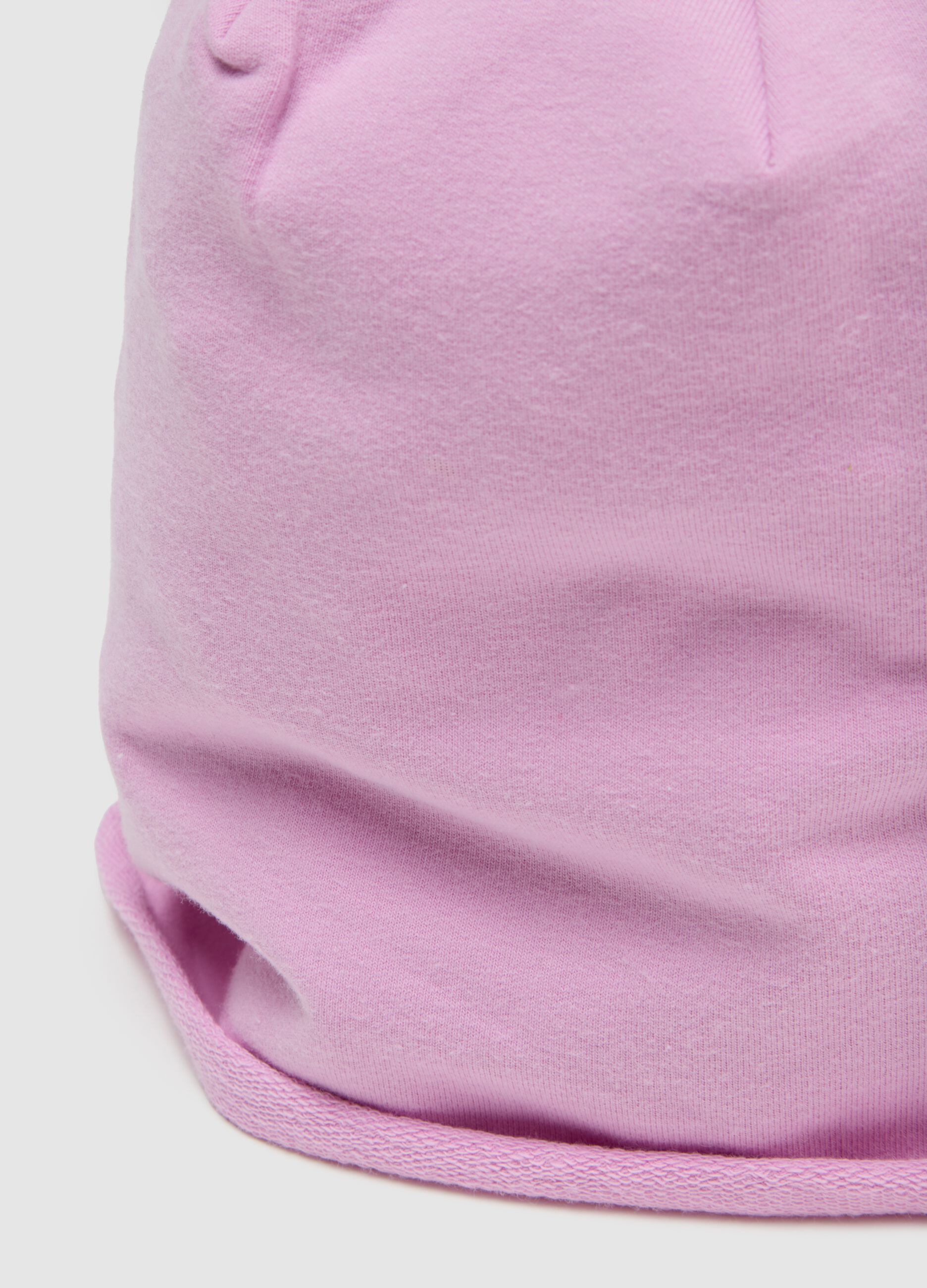 Pink cotton girl's hat with bow