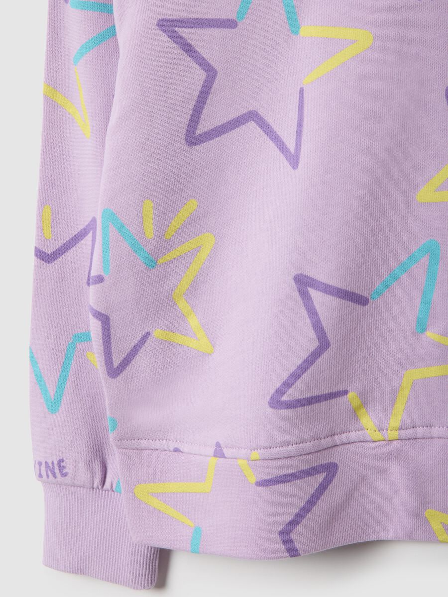 Girls' regular fit purple cotton sweatshirt with hearts_3