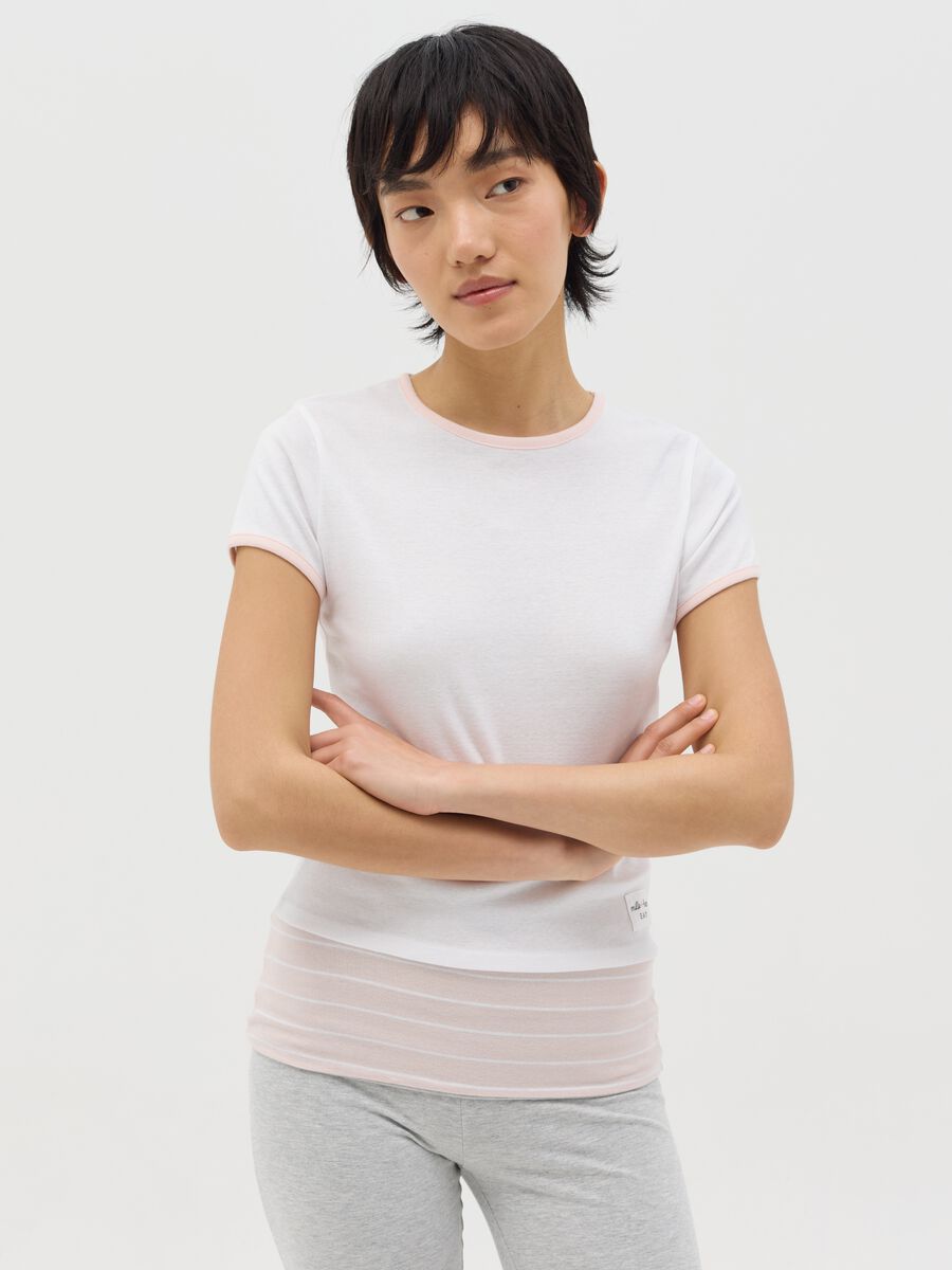 White slim-fit T-shirt in cotton_0