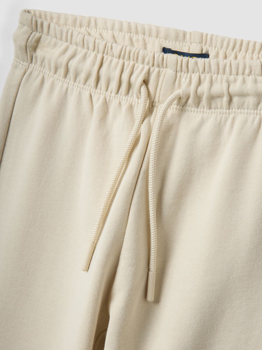 White pure cotton jogger trousers for kids, regular fit_2