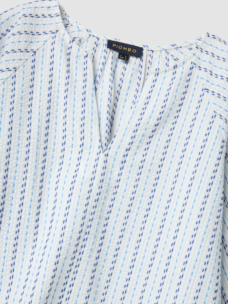 White pure cotton striped shirt_1