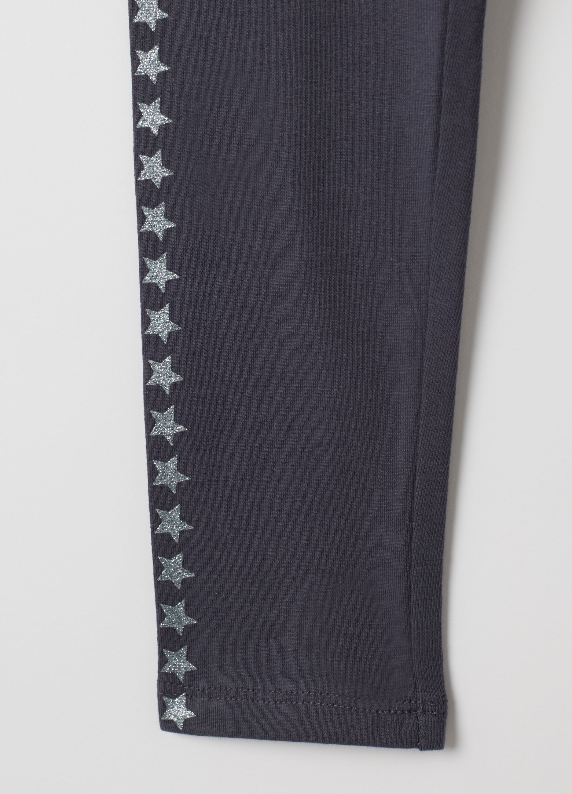 Leggings da bambina in cotone elasticizzato blu