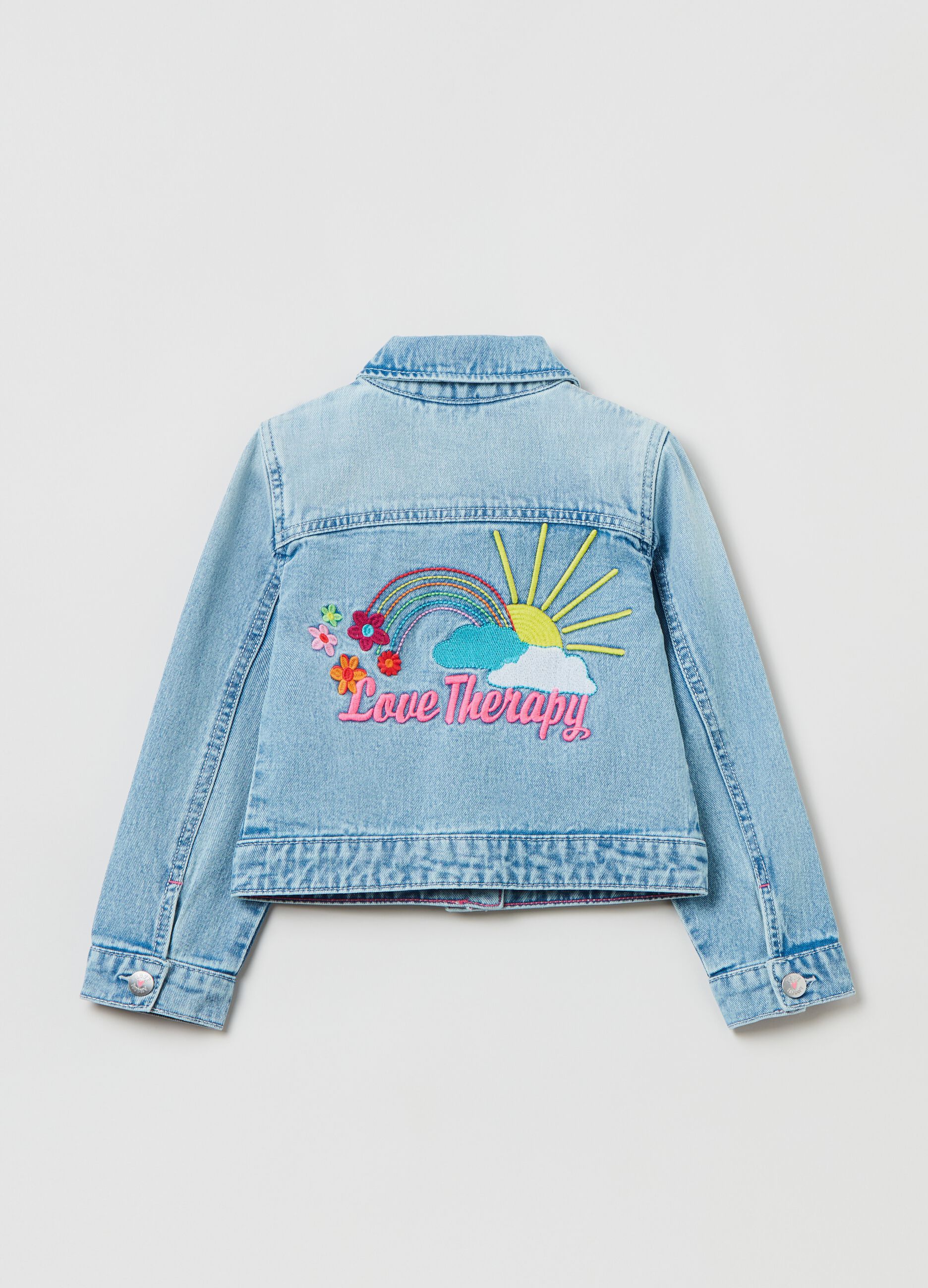 Giacca in denim con ricamo Love Therapy Denim da Bambina OVS