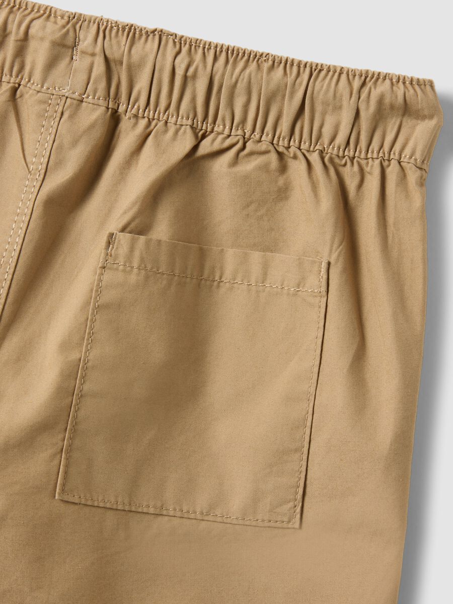 Beige pure cotton boys&rsquo; shorts, regular fit, with drawstring_2
