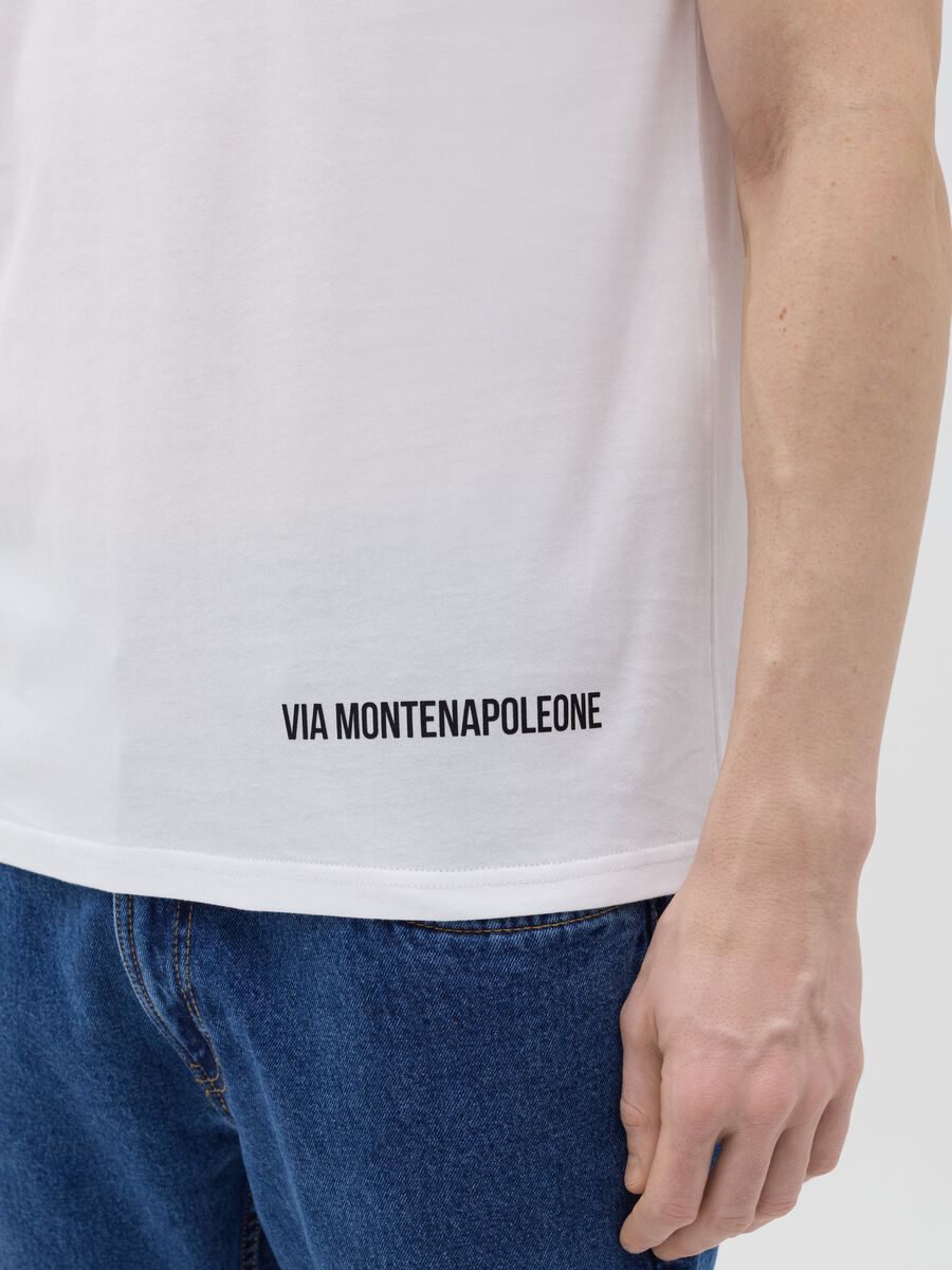 Cotton T-shirt with Via Montenapoleone coordinates_2