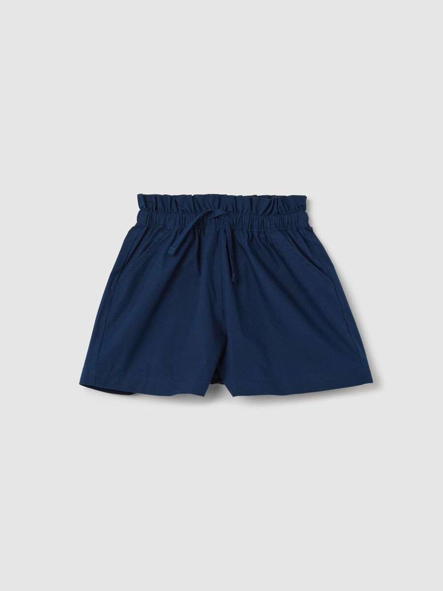 Blue cotton shorts for girls_0