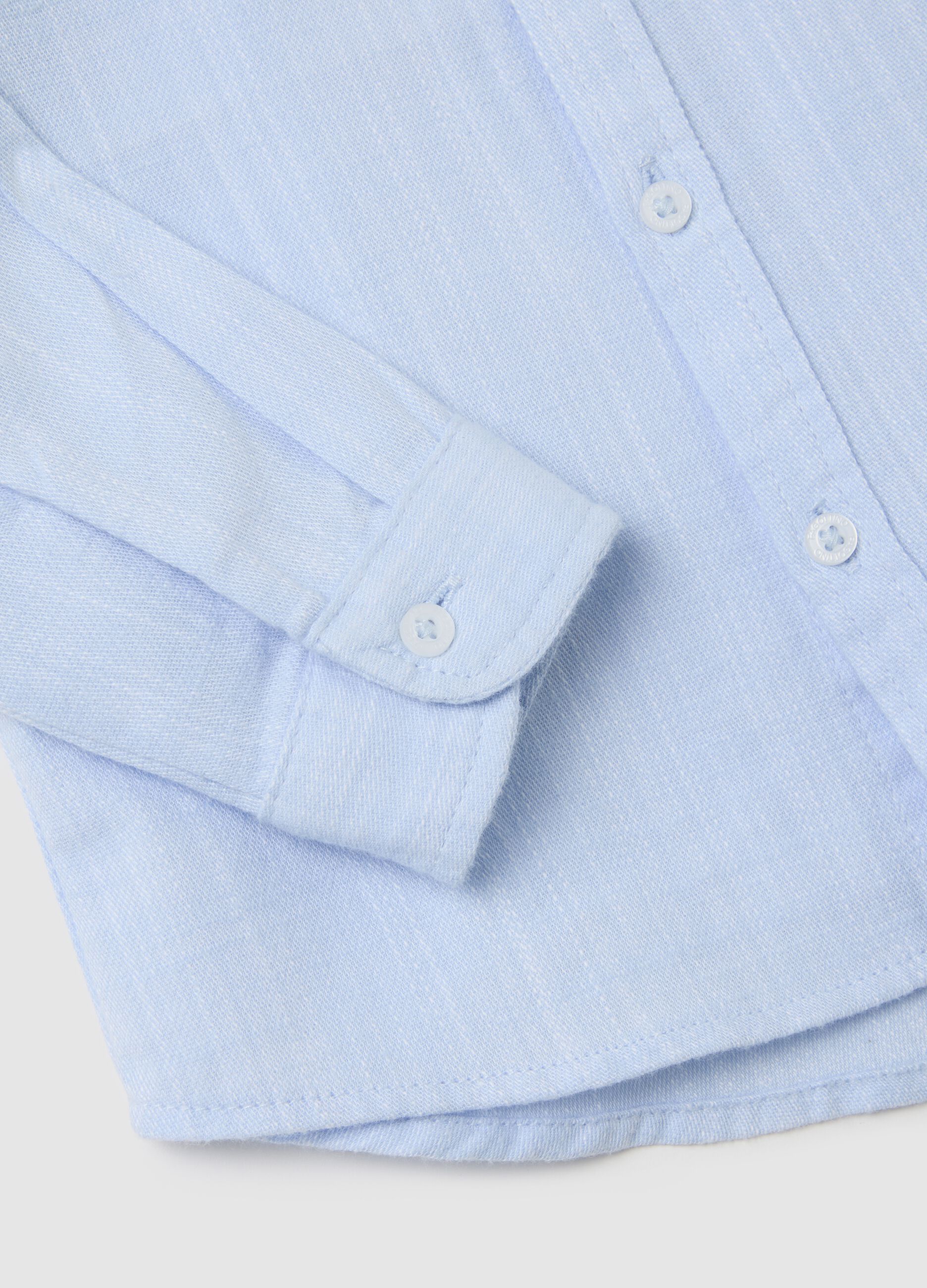 Camicia da bambino in puro cotone azzurra regular fit