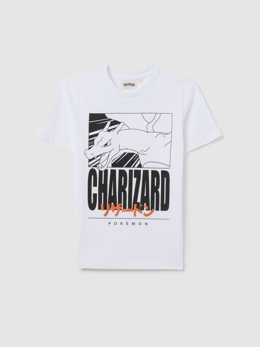 T-shirt da ragazzo in puro cotone bianca over con Pokémon_3