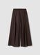 Brown pure cotton palazzo trousers_0