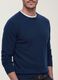 Blue crew-neck jumper in viscose blend, regular fit_4