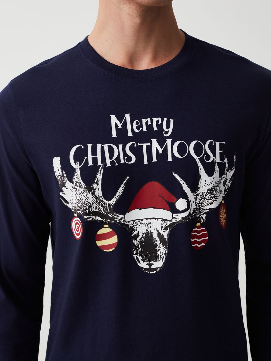 Top pigiama a maniche lunghe stampa Natale_3