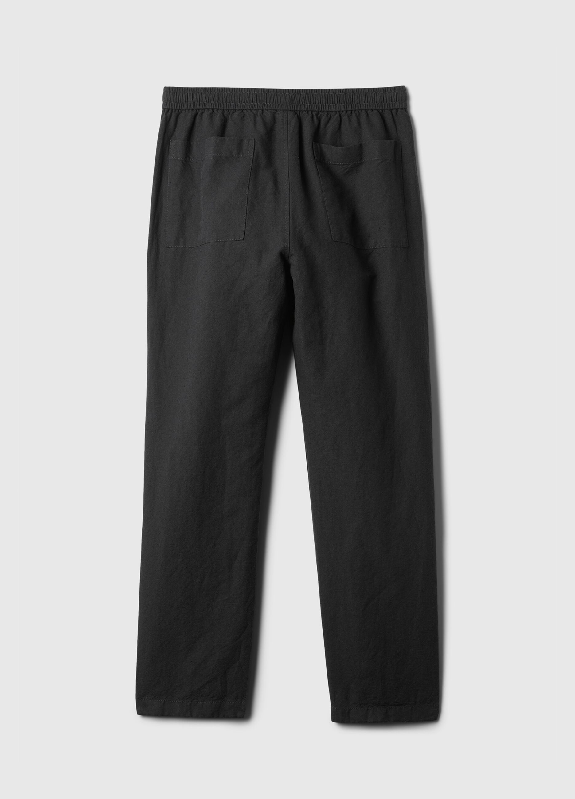 Pull-on trousers in linen and cotton