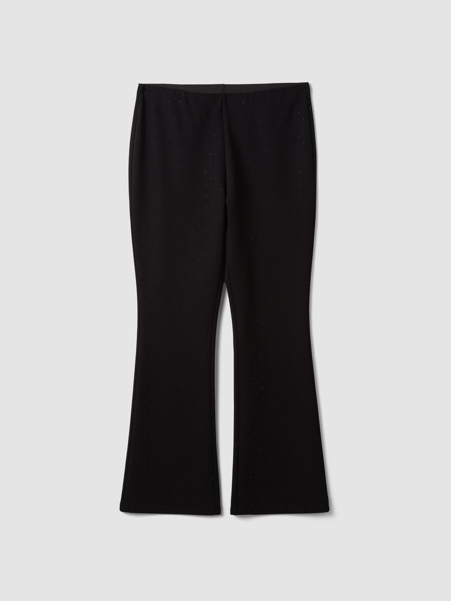 Leggings neri milano stitch flare in viscosa elasticizzata_0