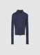Full-Zip Ribbed Knit Twilight Blue_0