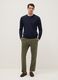 Regular fit stretch cotton green chino trousers_0