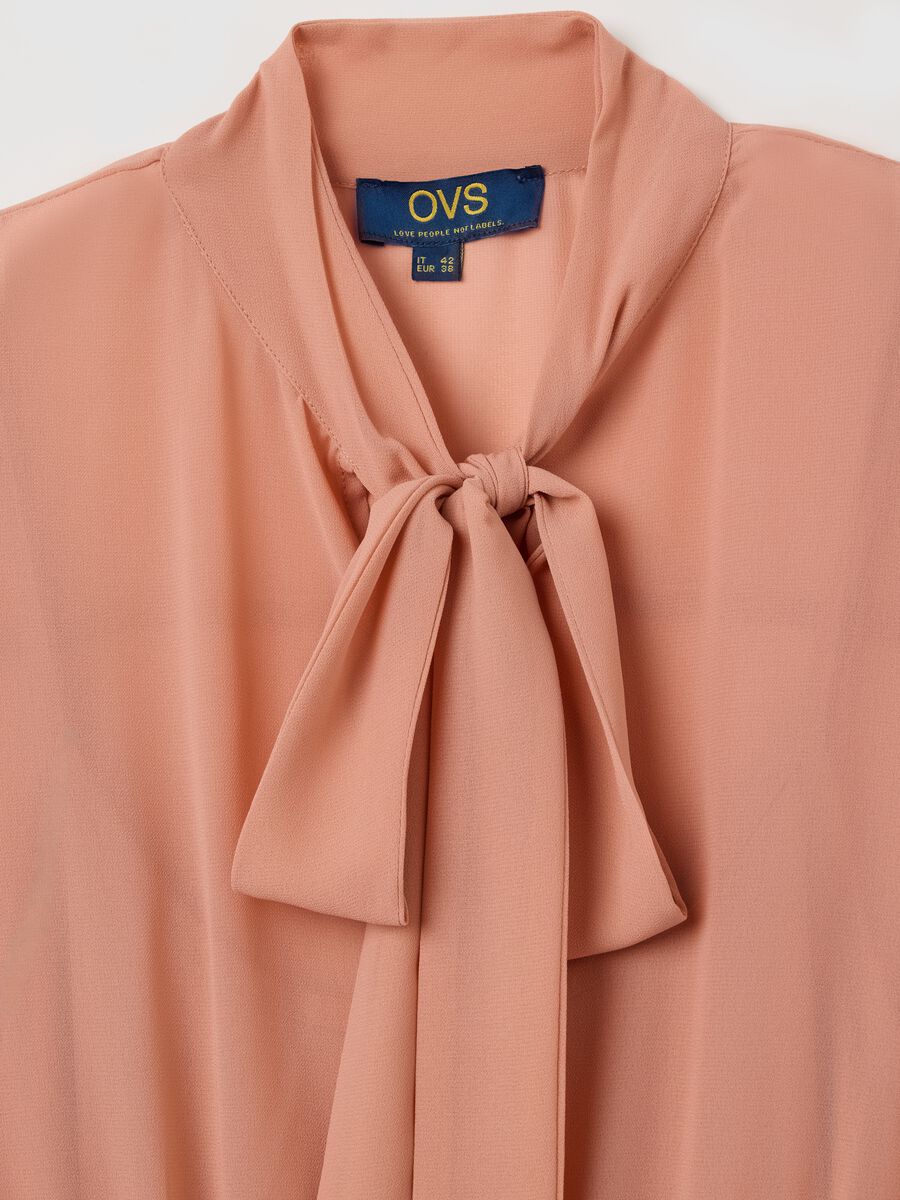 Pink georgette dress with bow_5