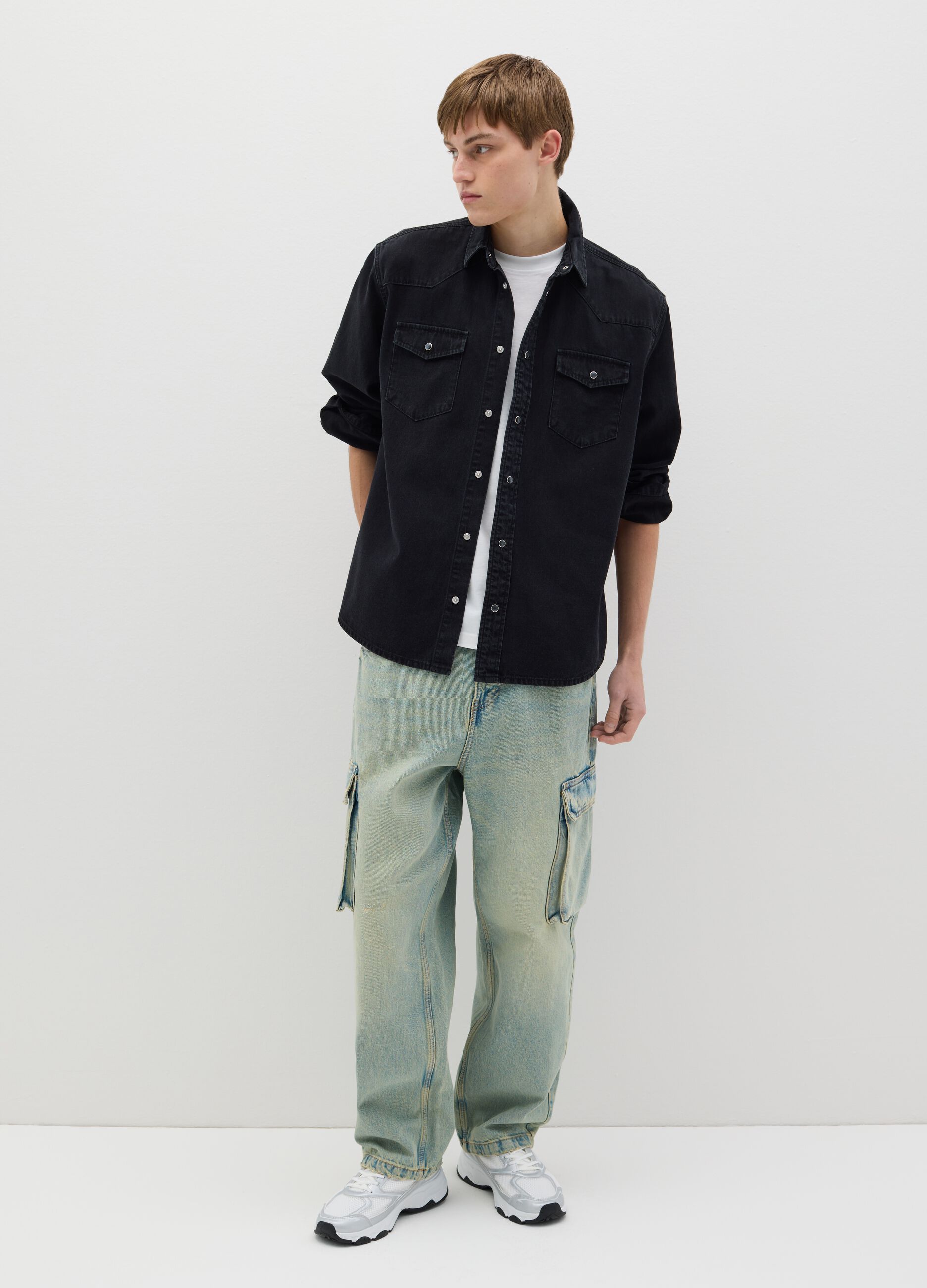Cowboy shacket in denim