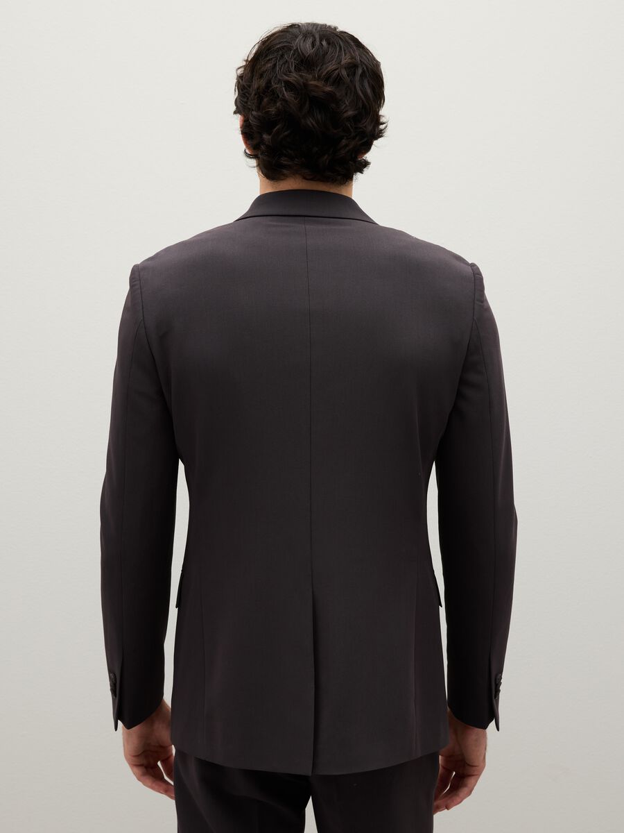 Grey Stretch Fabric Blazer Slim Fit_3