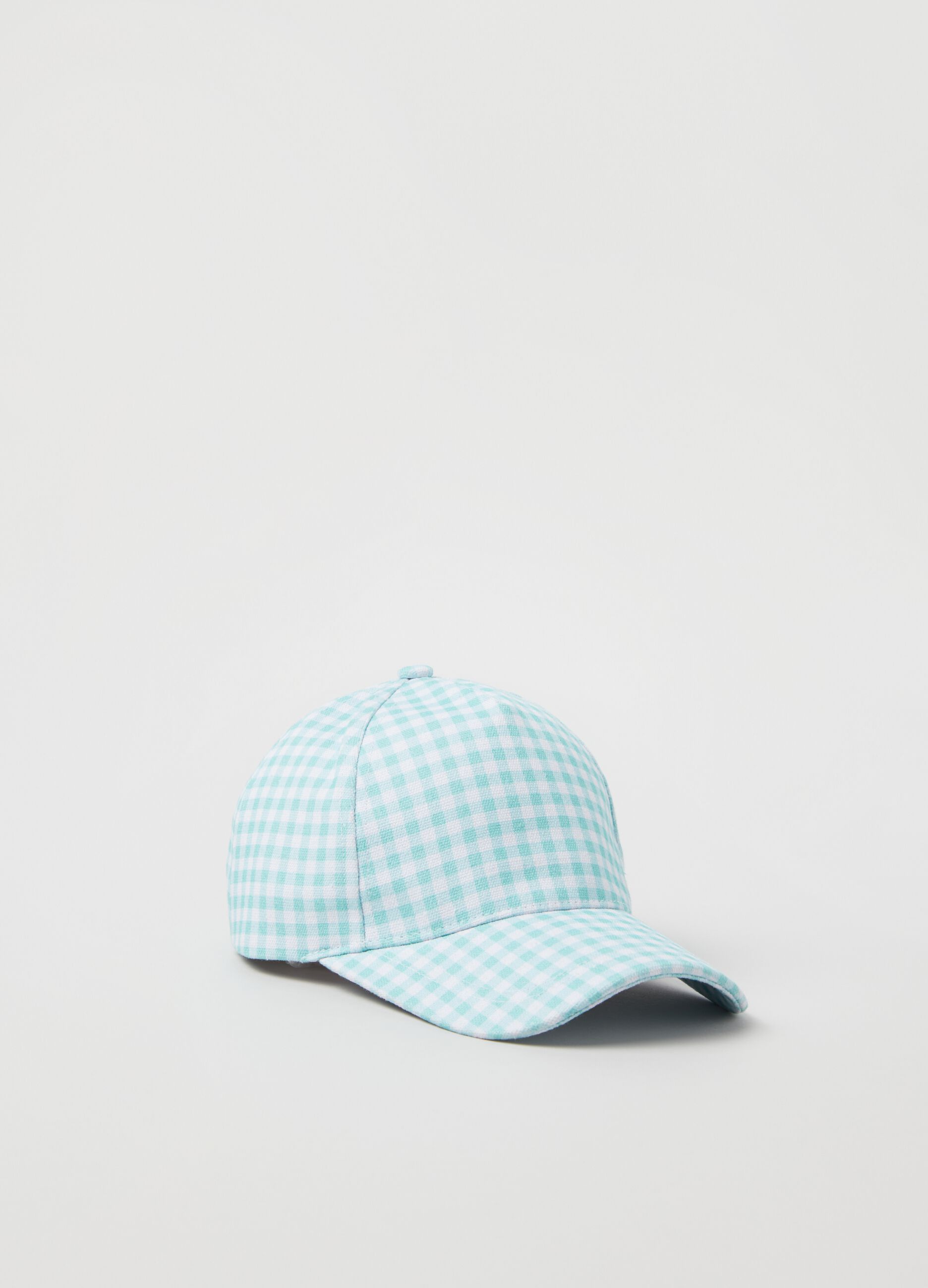 Baseball cap with check print