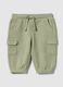 Baby green cotton-blend cargo shorts, regular fit_0