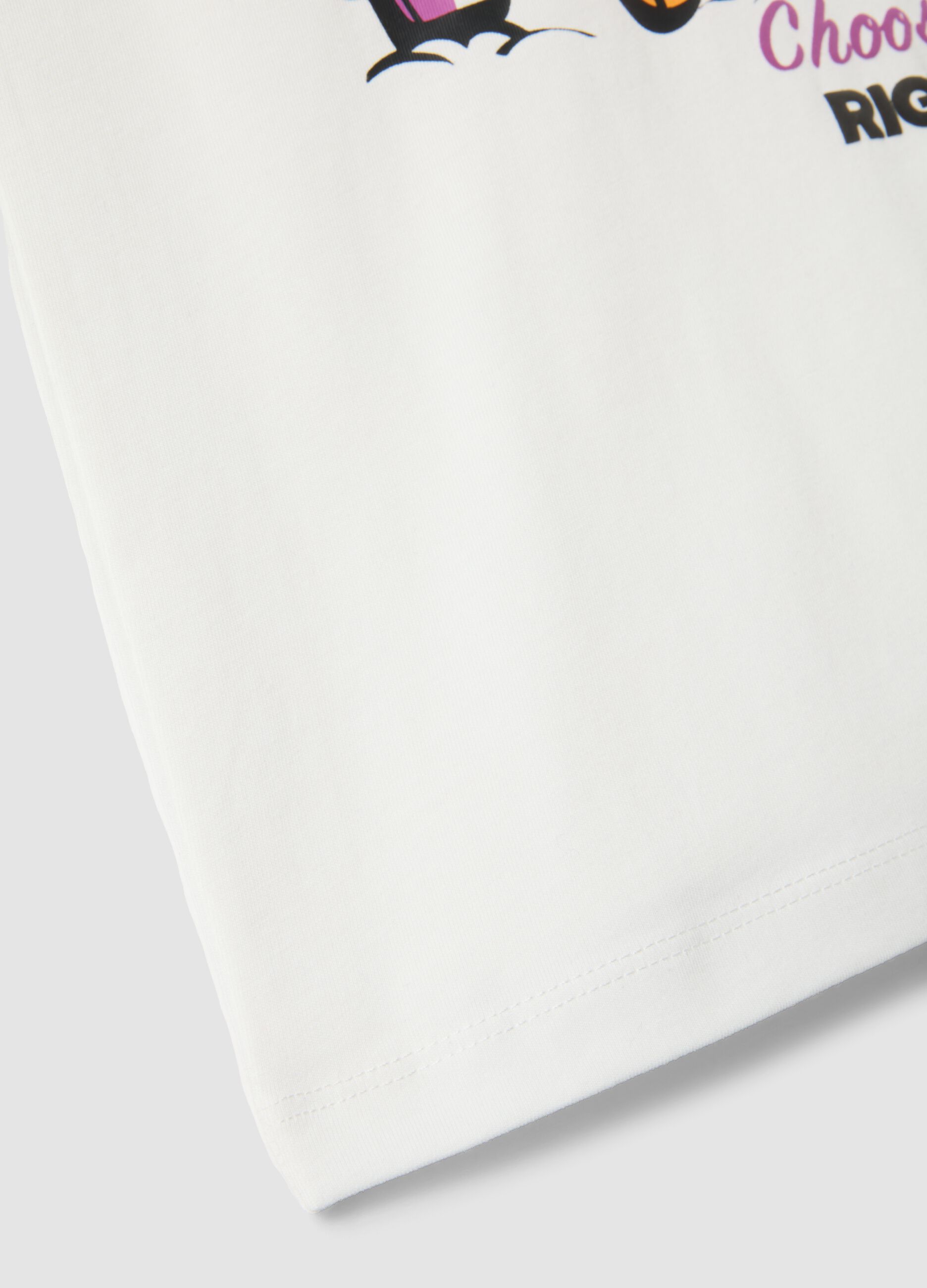 White pure cotton vest top with print