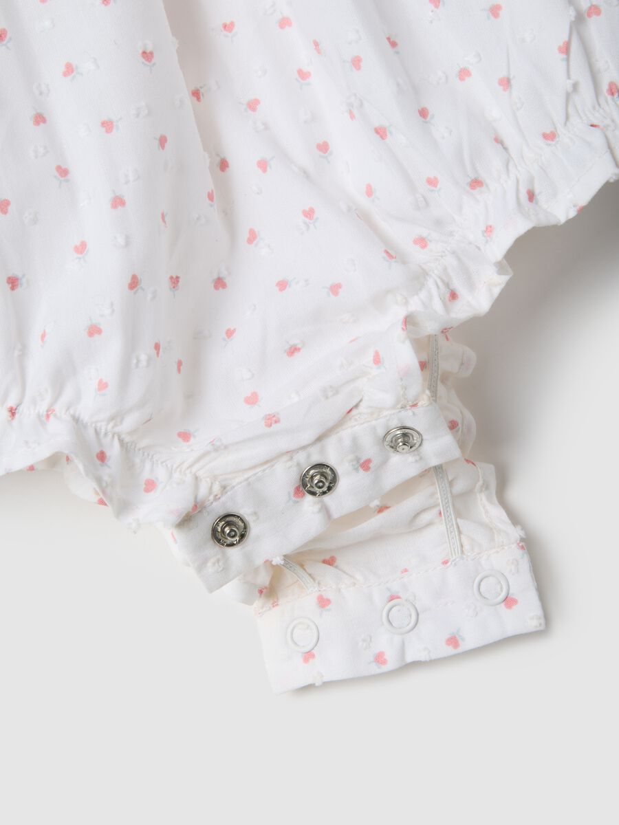 White pure cotton romper for baby girl_2