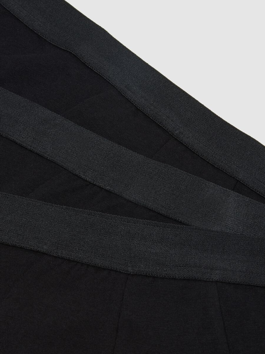 Pack of three black stretch cotton briefs regular fit_1