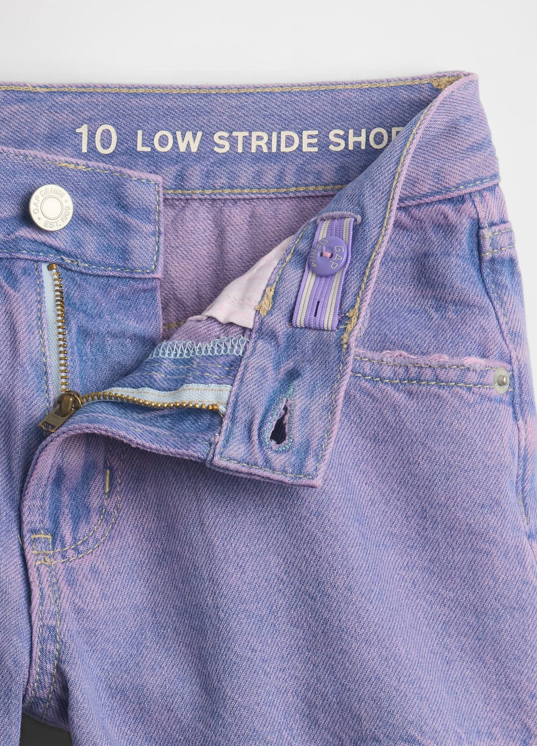 Purple Denim Shorts for Girls