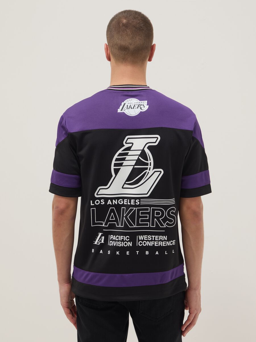 Los Angeles Lakers Regular Fit Multicolour Pure Cotton T-Shirt_3