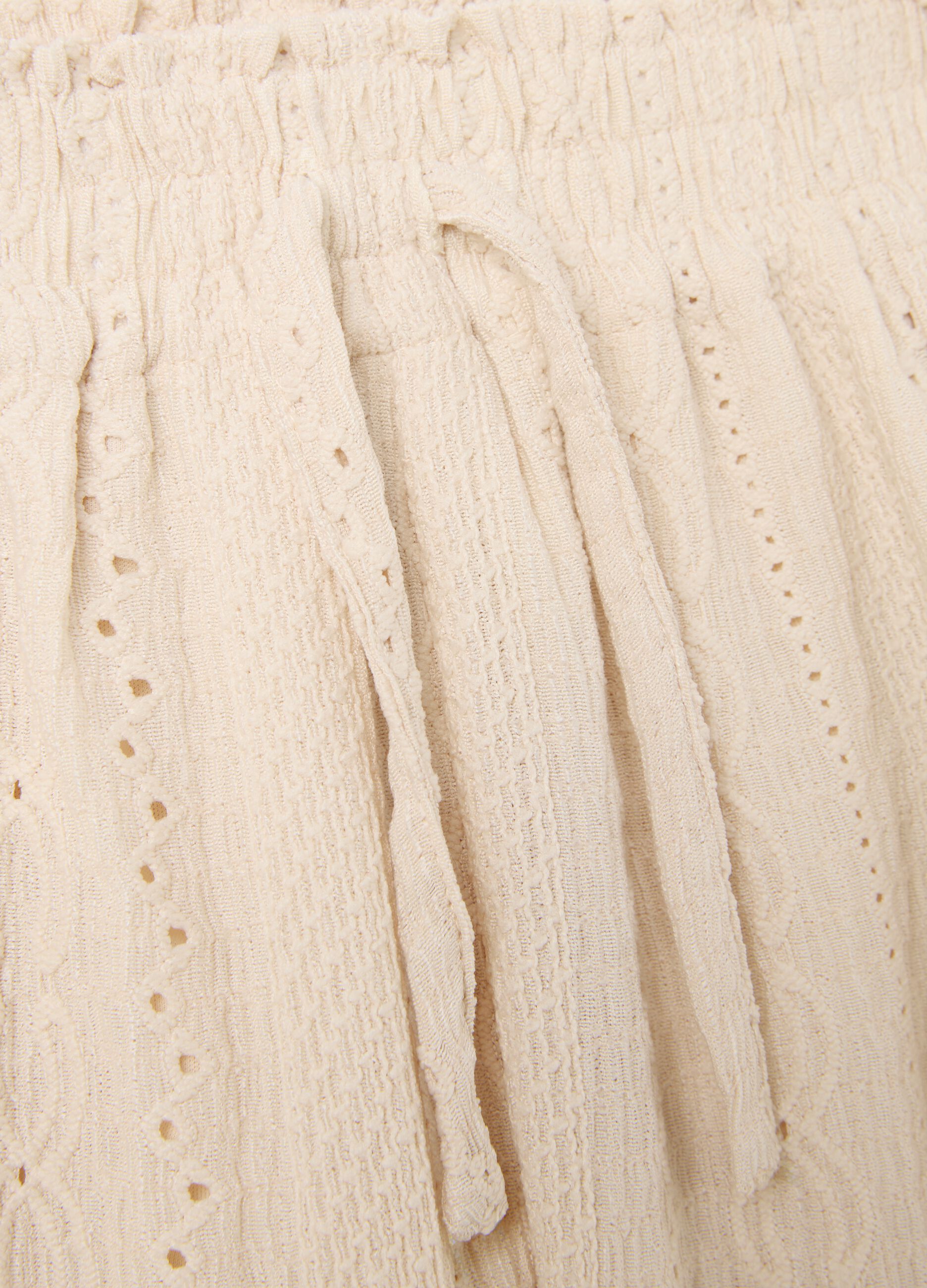 Girls' Beige Stretch Fabric Shorts
