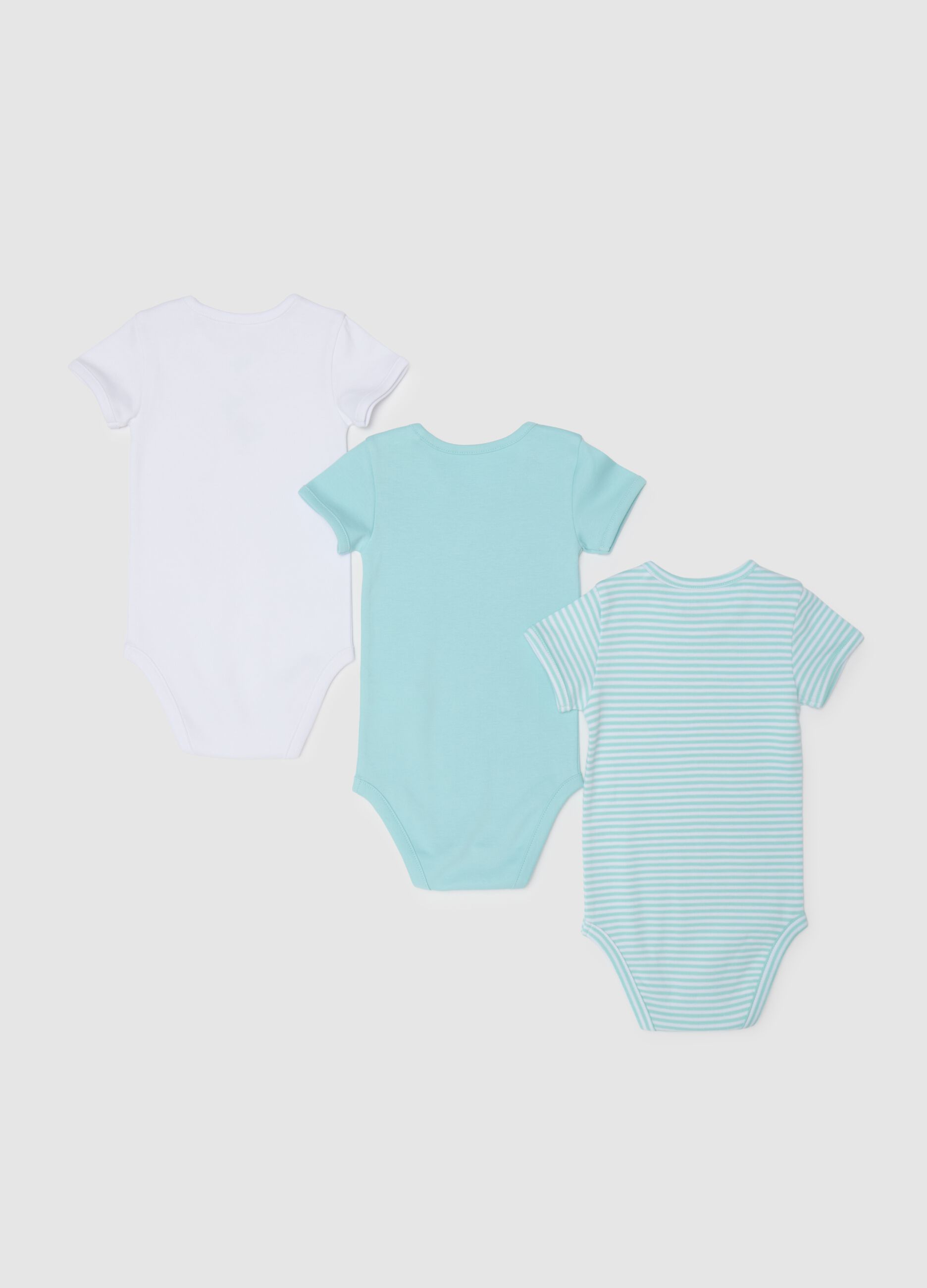 Children's multicolour pure cotton bodysuit tripack