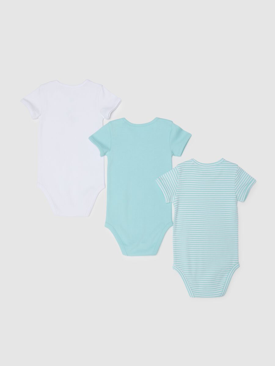 Children's multicolour pure cotton bodysuit tripack_1