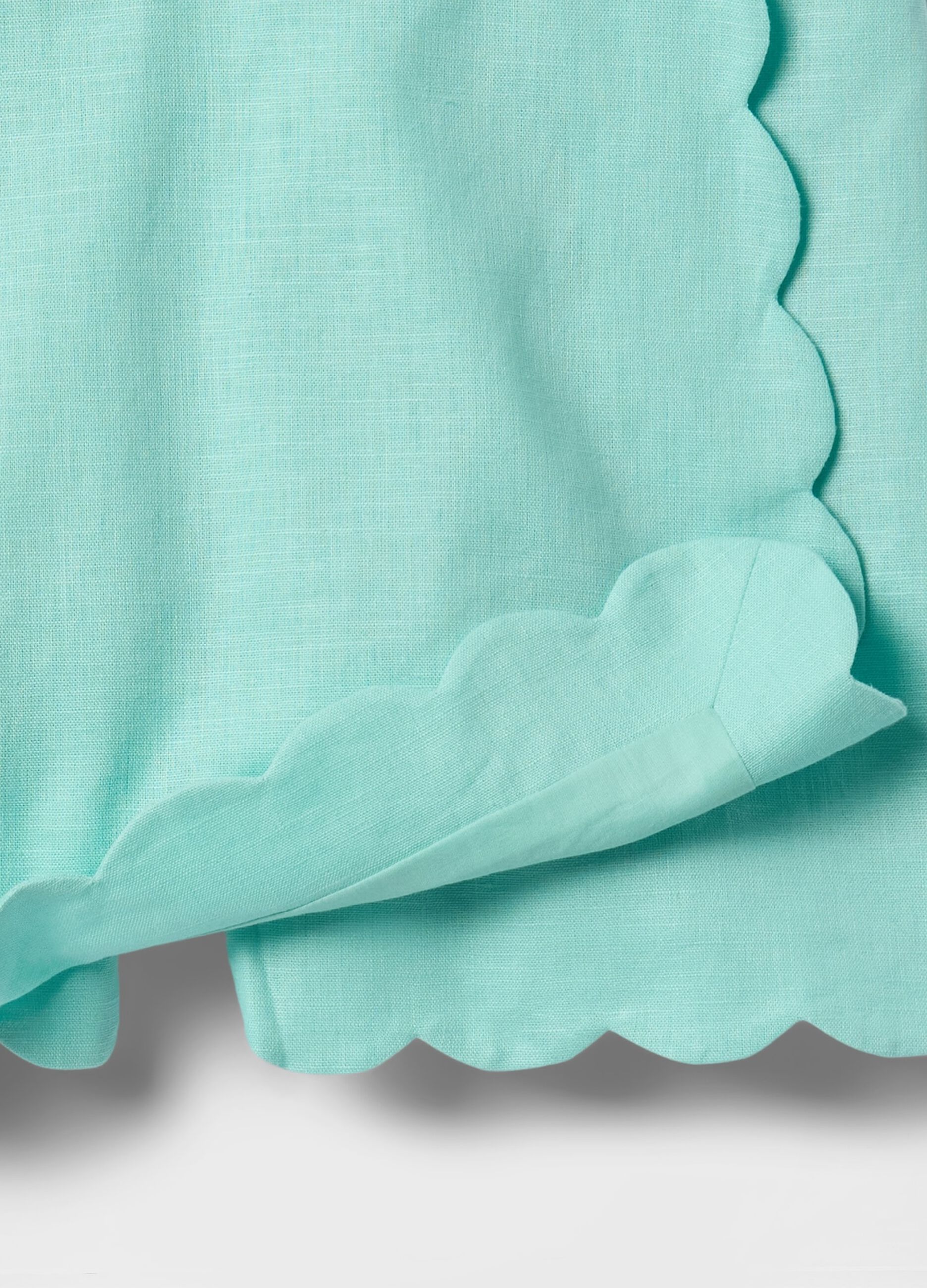 Green Skort with Scalloped Edge
